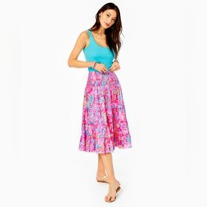 Lilly Pulitzer Deavan Midi Skirt Large